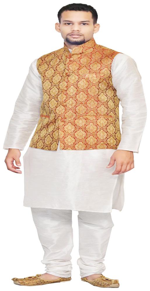 

Inyour White Printed Kurta and Pyjamas With Jacket