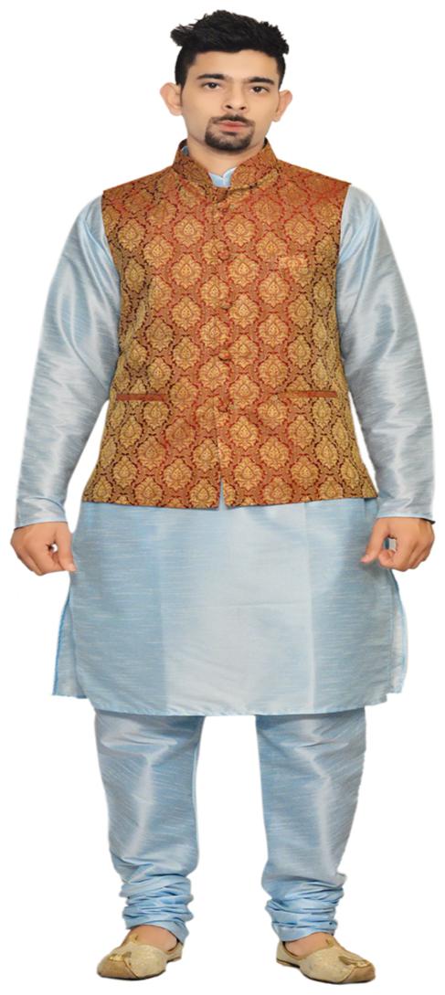 

Inyour Blue Printed Kurta and Pyjamas With Jacket
