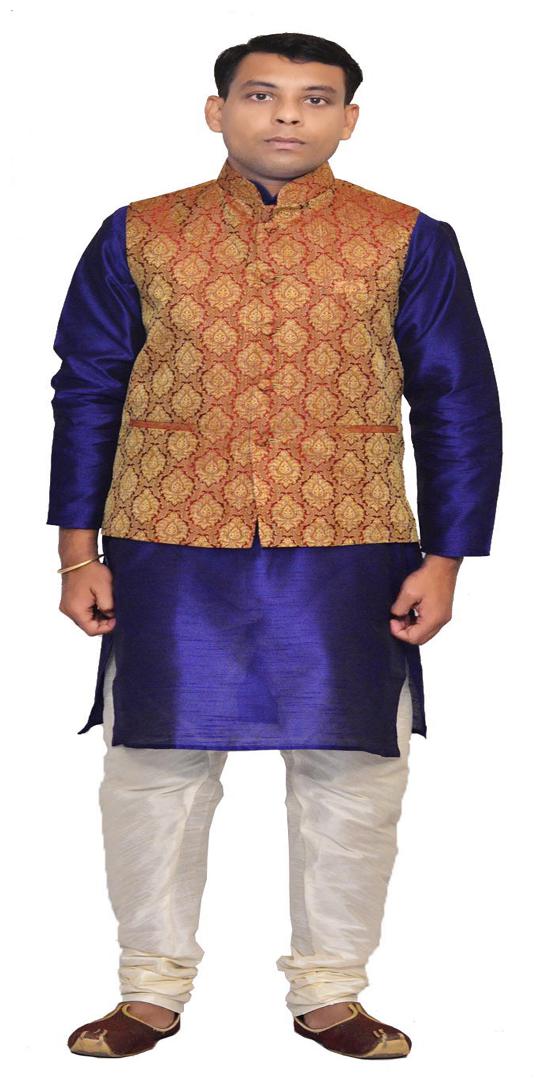 

Inyour Blue Printed Kurta and Pyjamas With Jacket