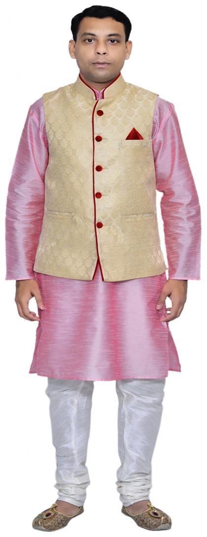 

Inyour Pink Printed Kurta and Pyjamas With Jacket