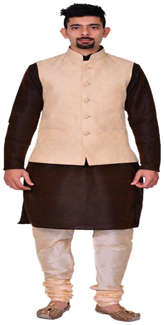 

Inyour Brown Printed Kurta and Pyjamas With Jacket