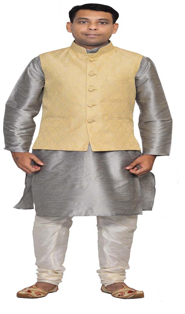 

Inyour Silver Printed Kurta and Pyjamas With Jacket