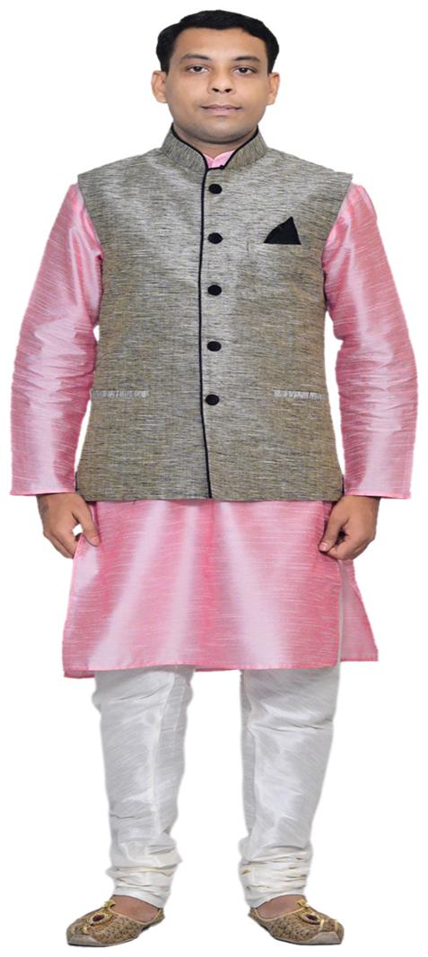 

Inyour Pink Solid Kurta and Pyjamas With Jacket