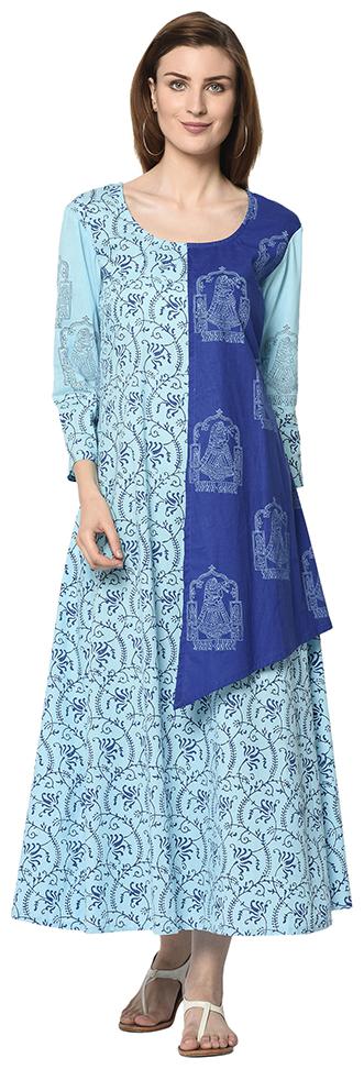 

IRIS FASHIONS Women Blue Printed Anarkali Kurta