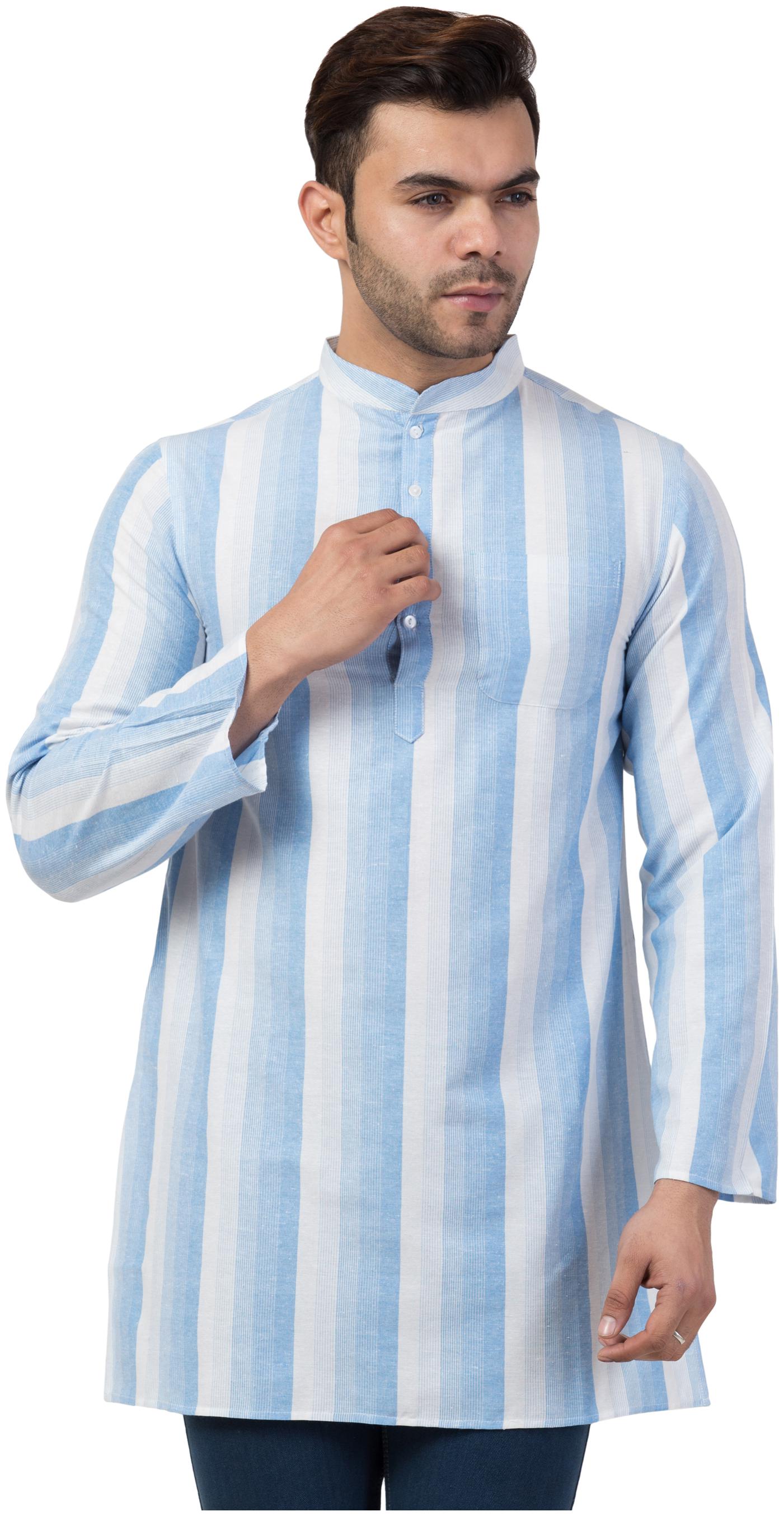 

IRIS FASHIONS Men Blue White Regular Fit Kurta