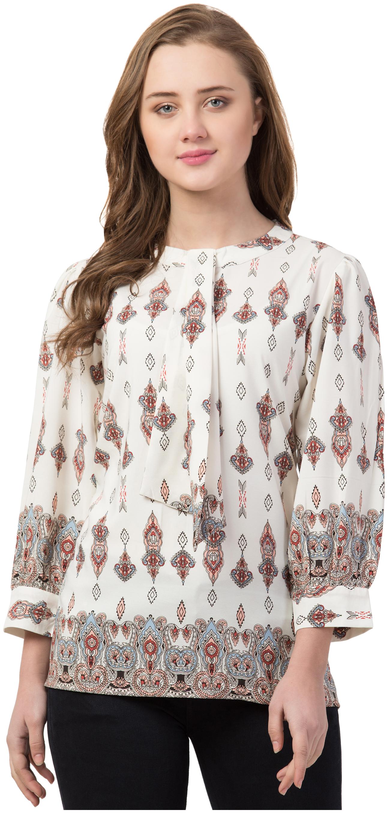 

IRIS FASHIONS Women Printed Regular top - White