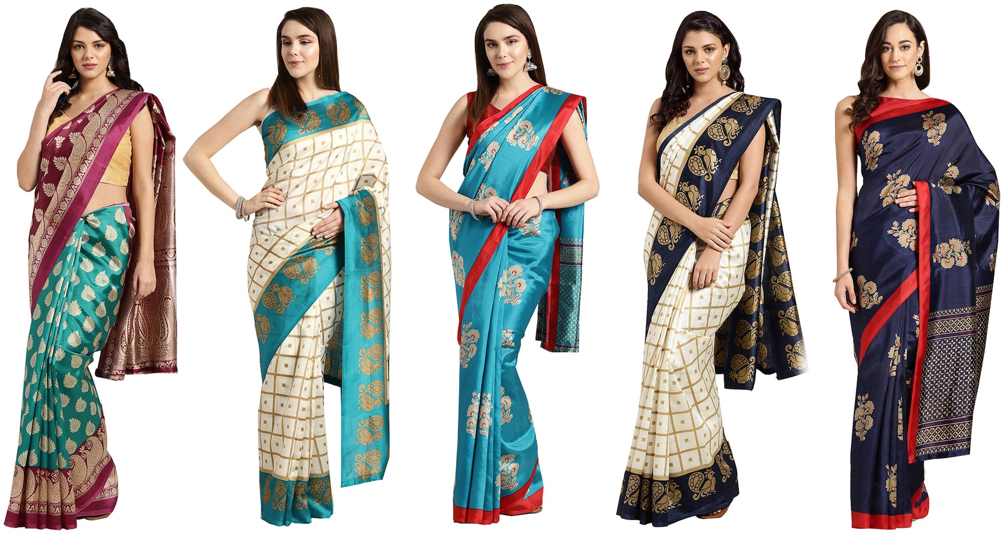 

Ishin Artificial Silk Daily Wear Women Regular Saree With Blouse Multi