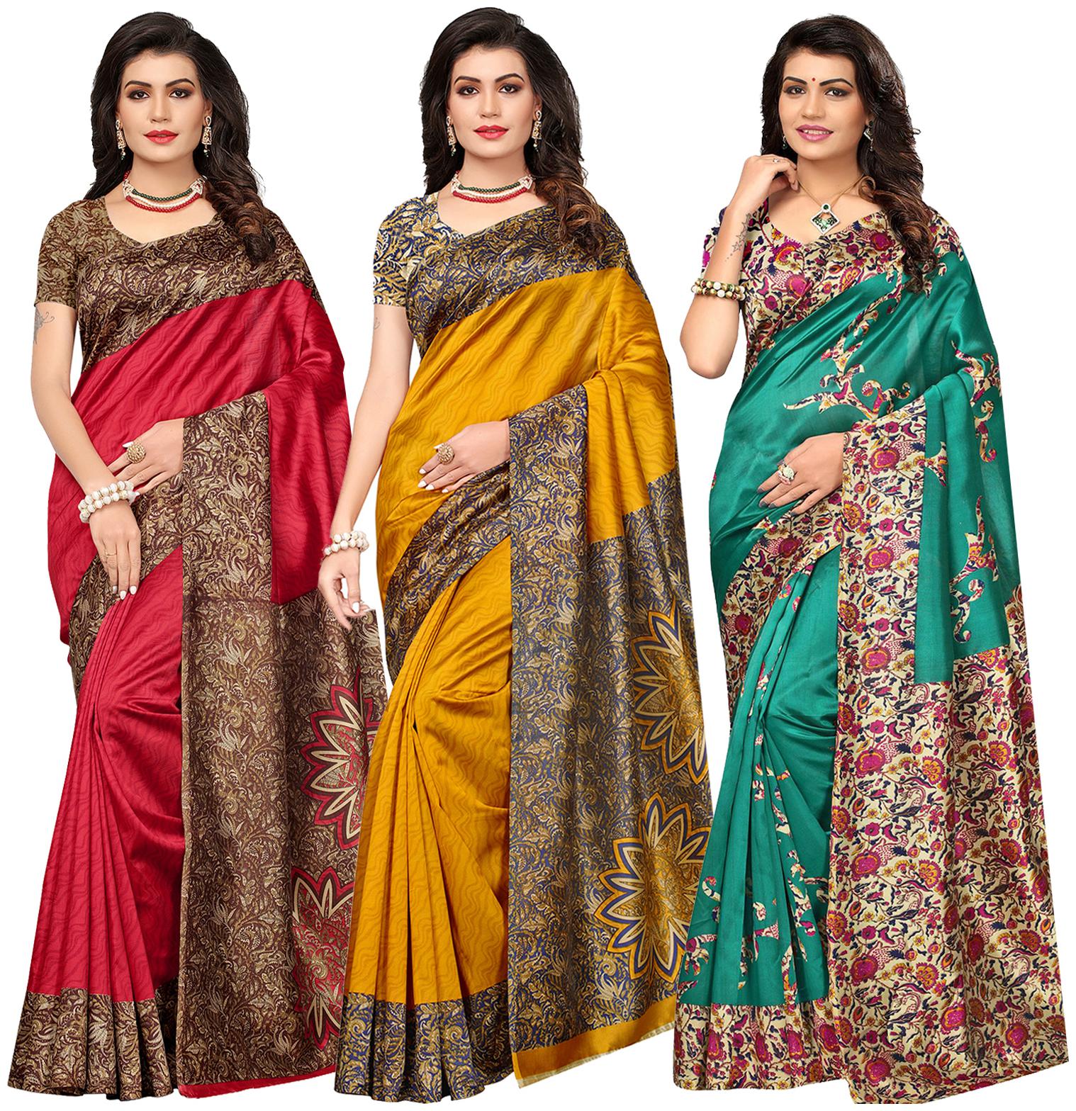 

Ishin Artificial Silk Women Regular Saree Dupion Multi