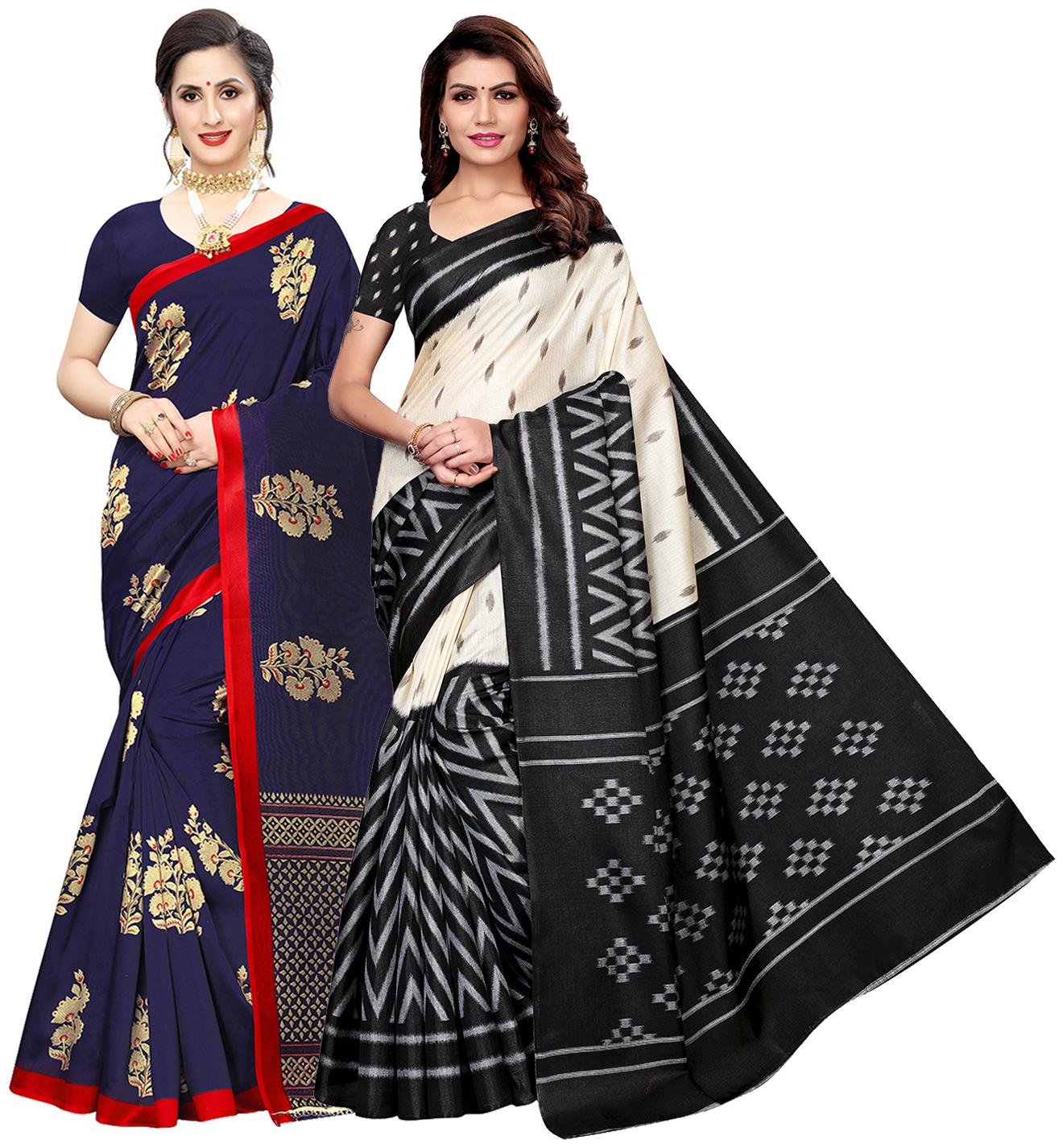 

Ishin Artificial Silk Daily Wear Women Regular Saree With Blouse Multi