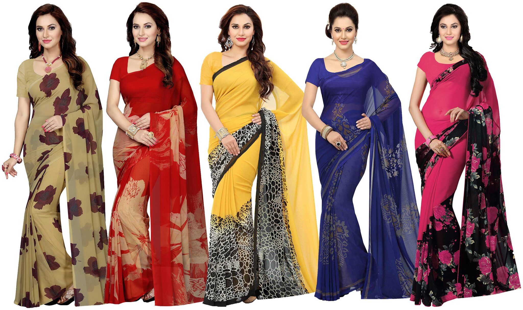 

Ishin Faux Georgette Women Regular Saree Dupion Multi
