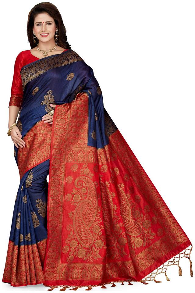 Ishin Multi Woven Universal Regular Saree , With blouse