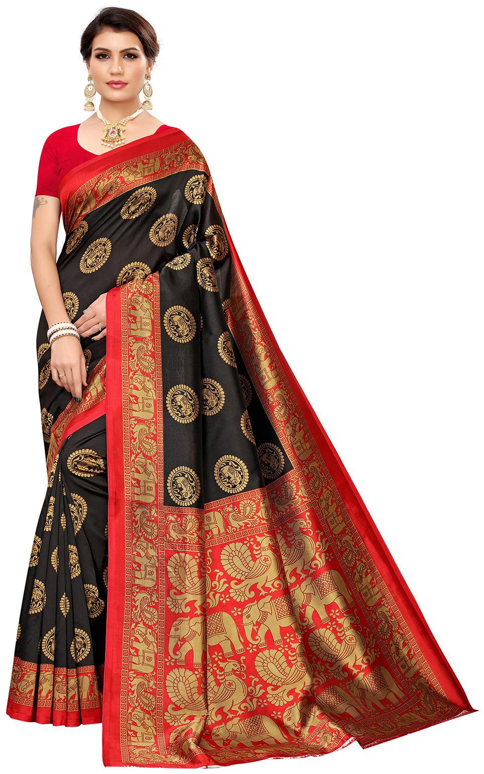 

Ishin Silk Universal Sarees Black