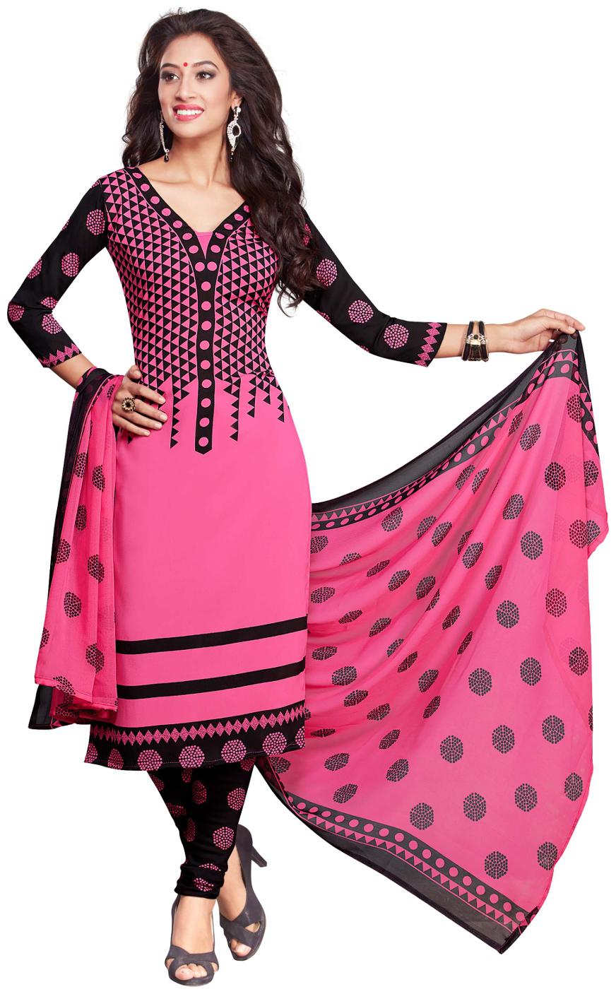 black and pink dress material