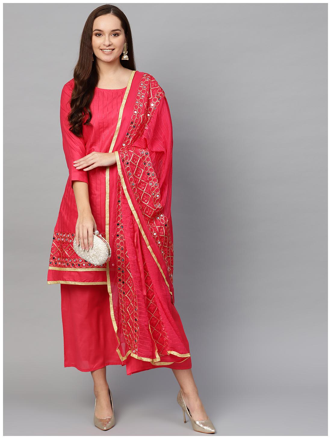 

Ishin Women Blended Suit Set Pink