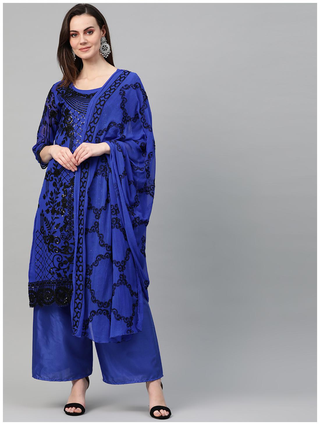 

Ishin Women Georgette Embroidery Kurta Georgette
