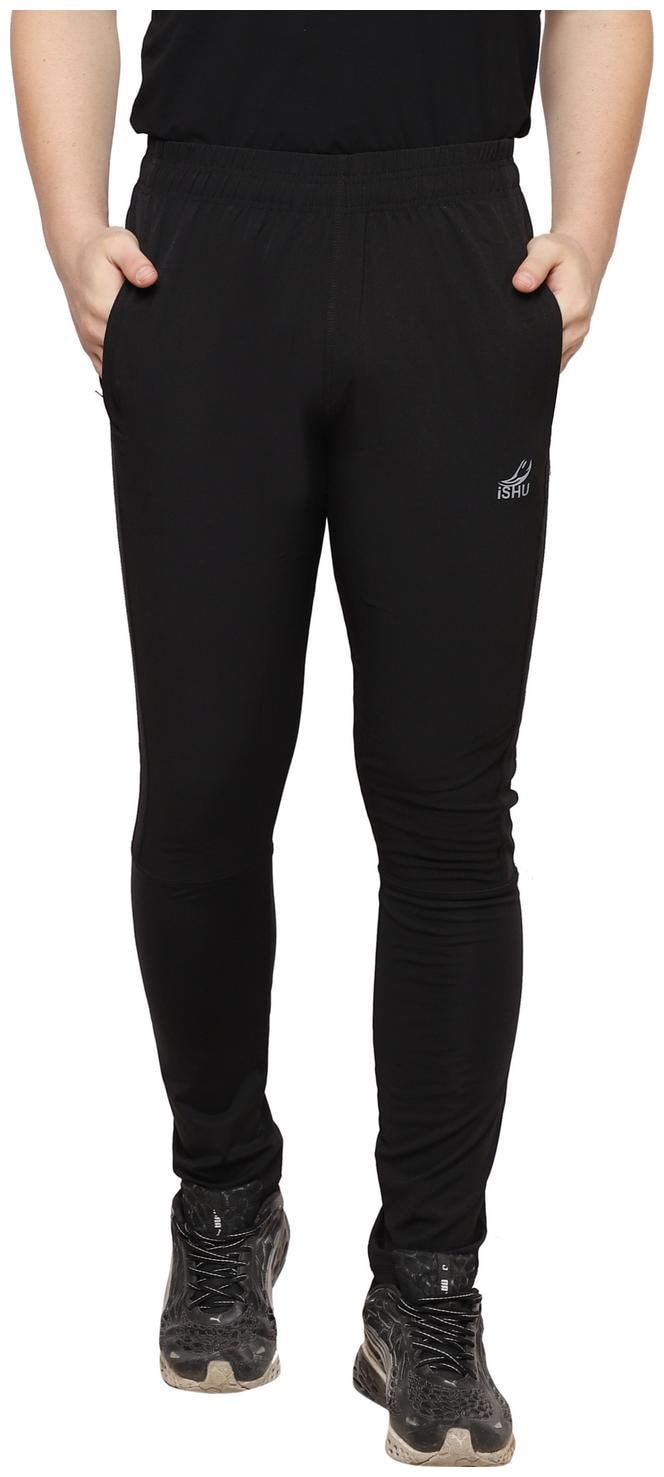 

Ishu Black Polyster Lycra Track Pant