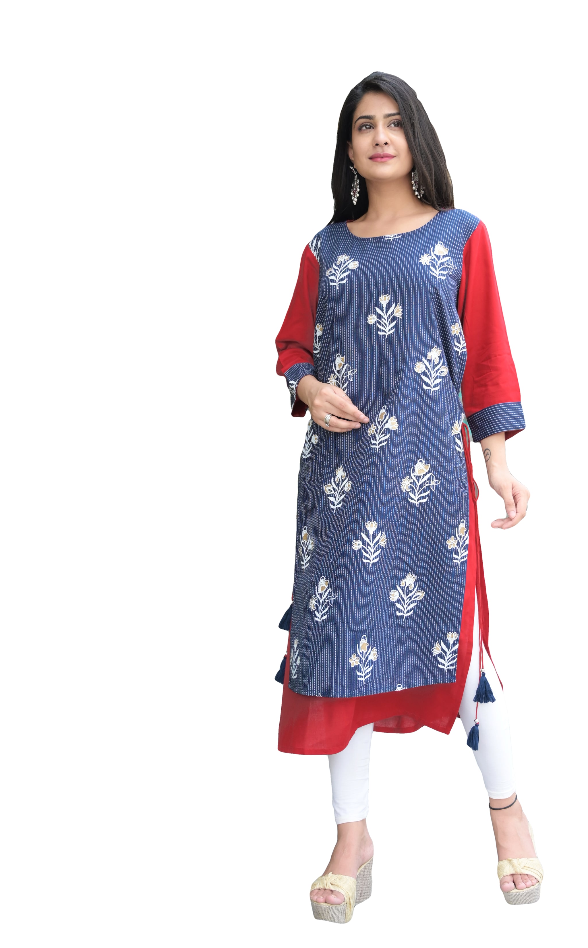 

Ishwar Viscose Rayon Blue Floral Kurti For Women