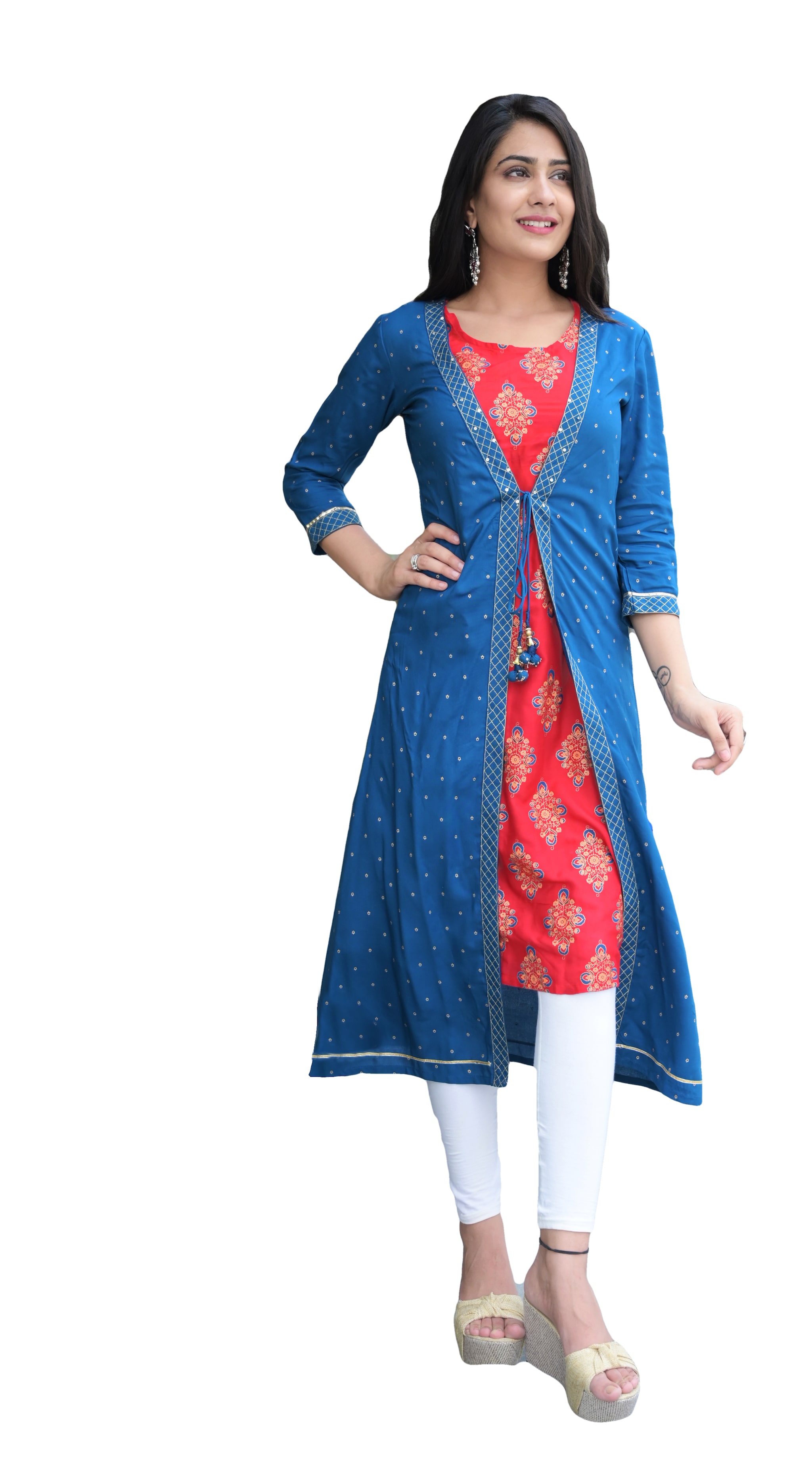 

Ishwar Viscose Rayon Red Printed Kurti For Women