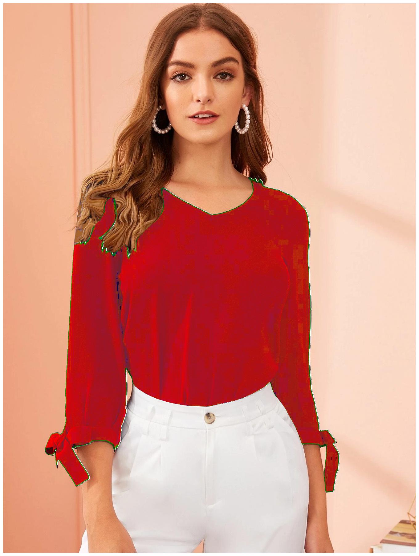

ISTYLE CAN Women Solid Regular top - Red