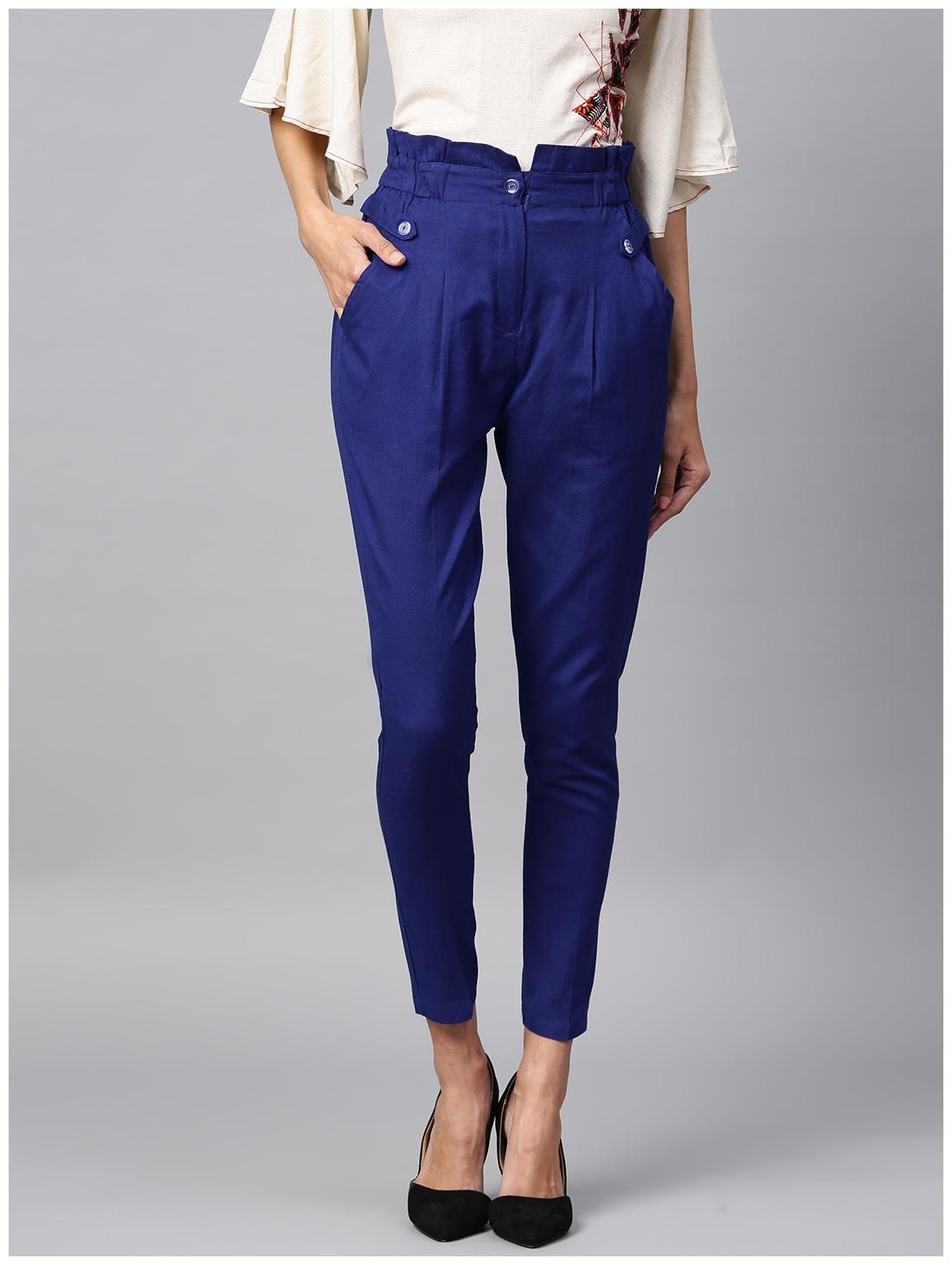 

Ivy Blue Women Blue Tapered fit Regular trousers