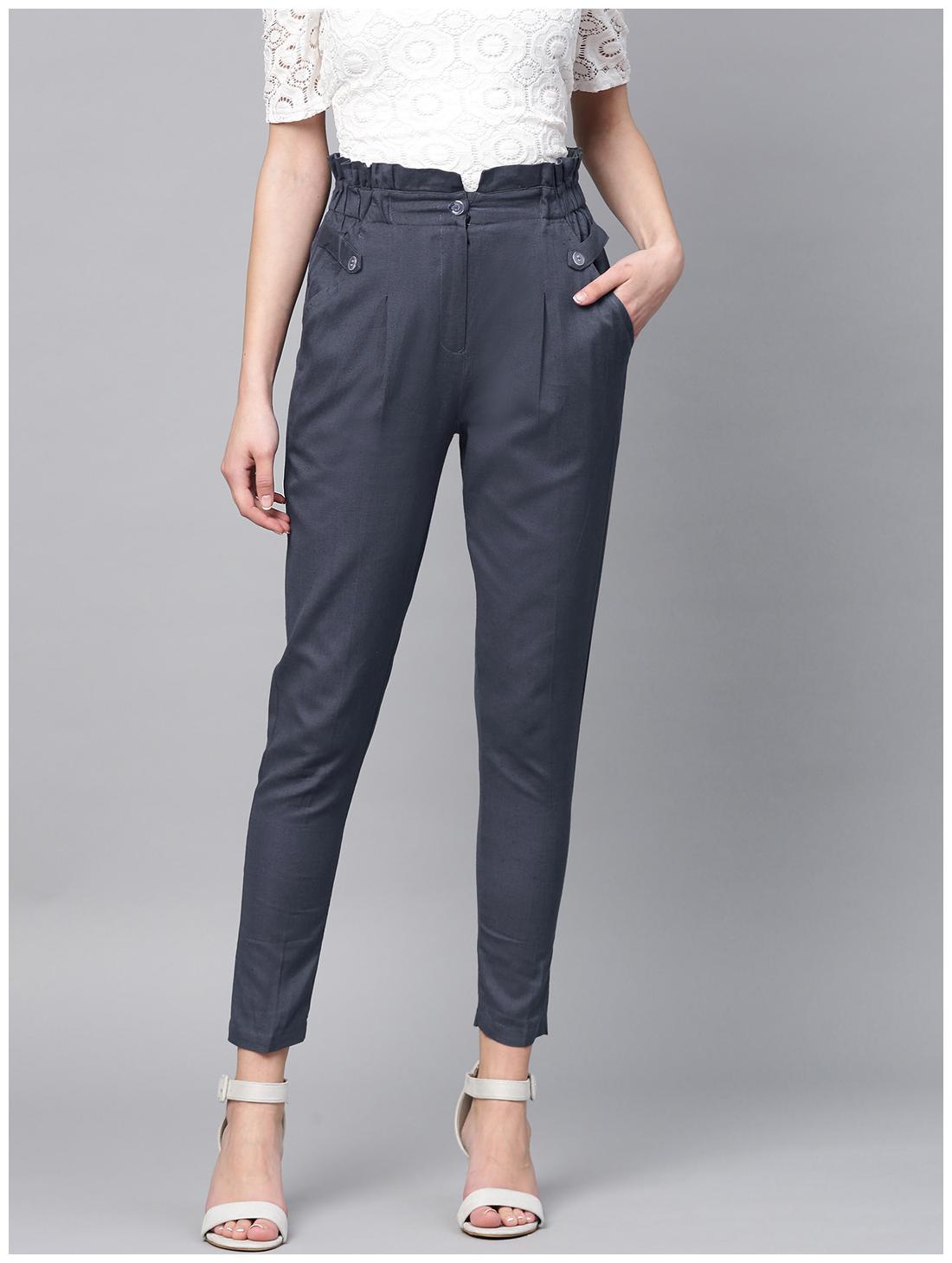 

Ivy Blue Women Grey Tapered fit Regular trousers
