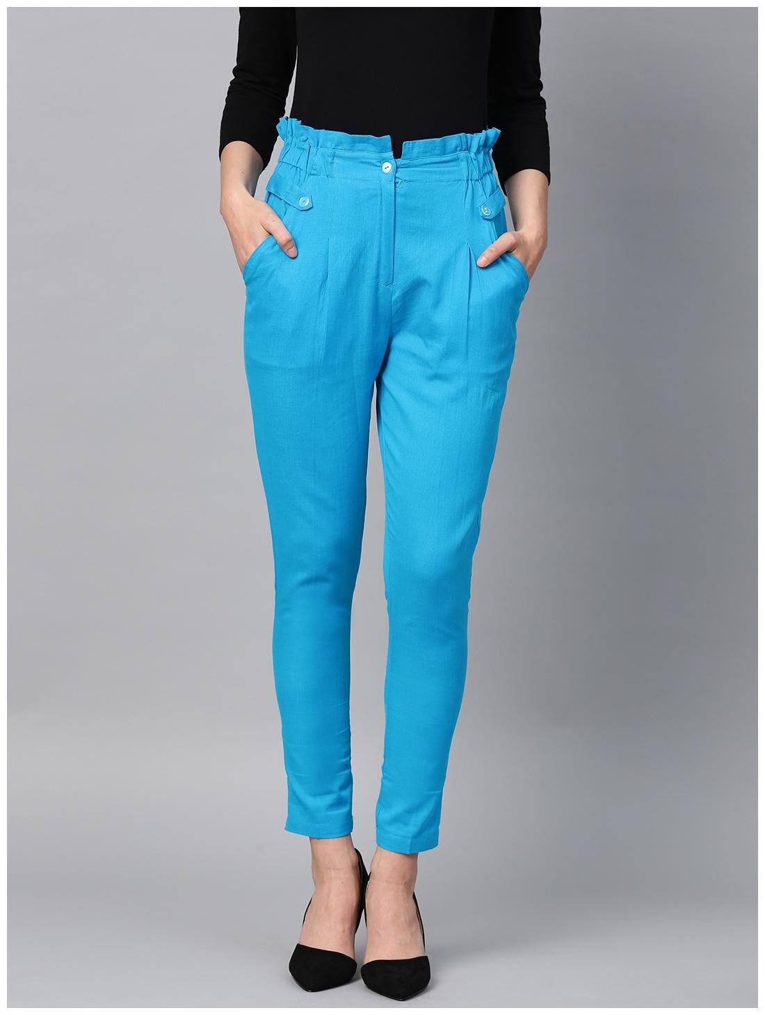 

Ivy Blue Women Turquoise Tapered fit Regular trousers