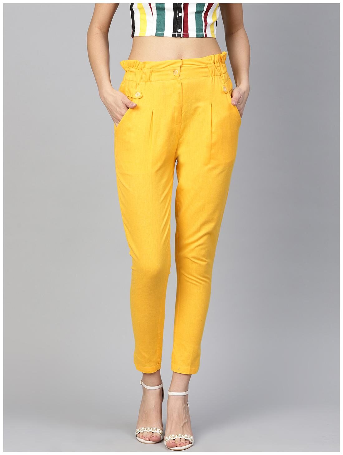 

Ivy Blue Women Yellow Tapered fit Regular trousers