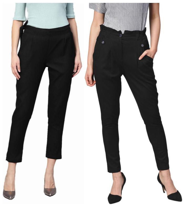 

Ivy Blue Women Black Flared fit Cropped trousers