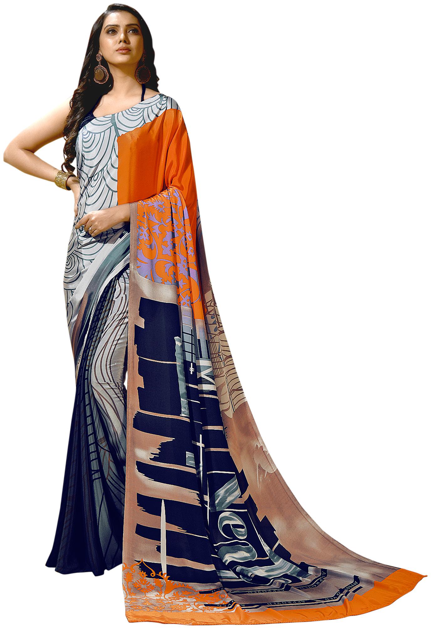 

Jaanvi Fashion Women Crepe Digital Printed Saree - Multi