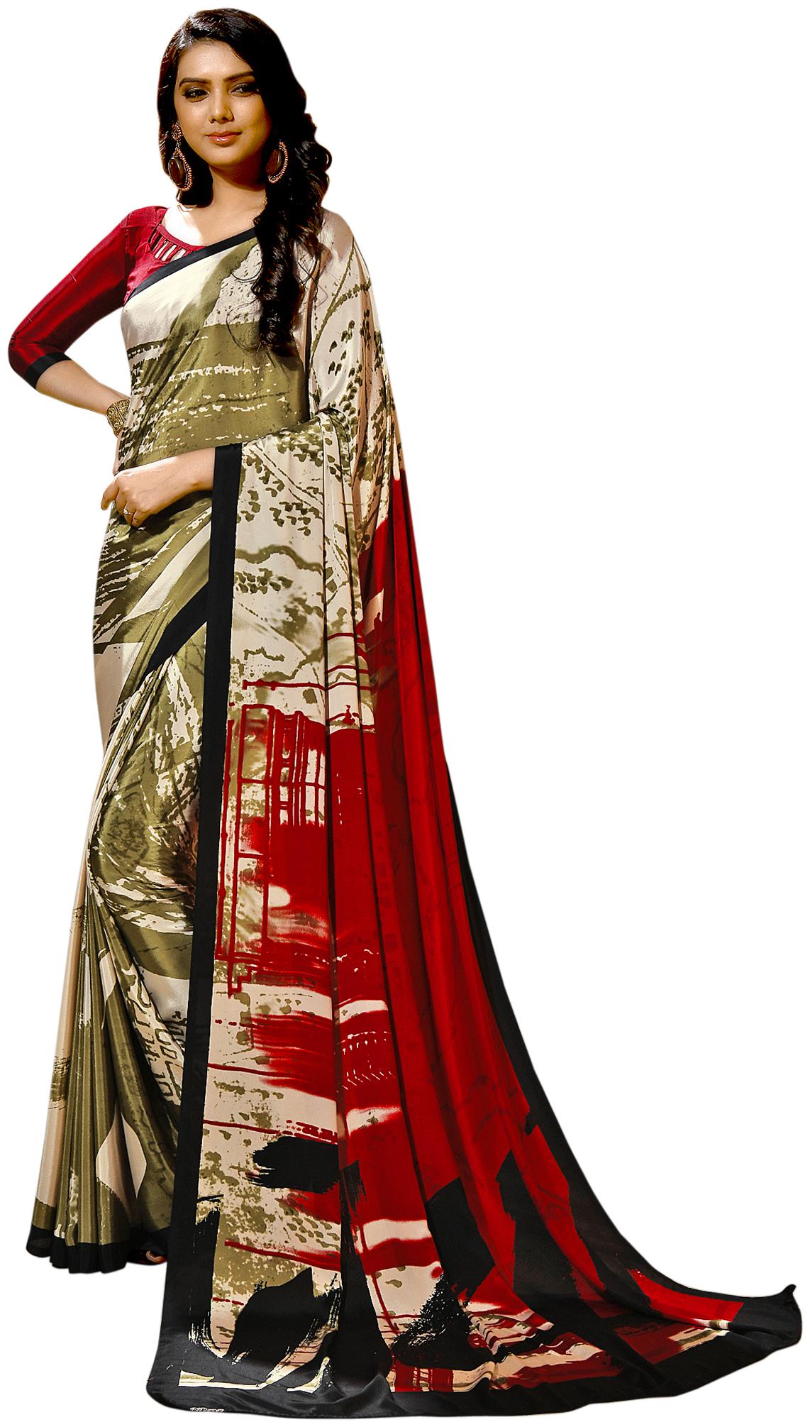 

Jaanvi Fashion Women Crepe Digital Printed Saree - Multi