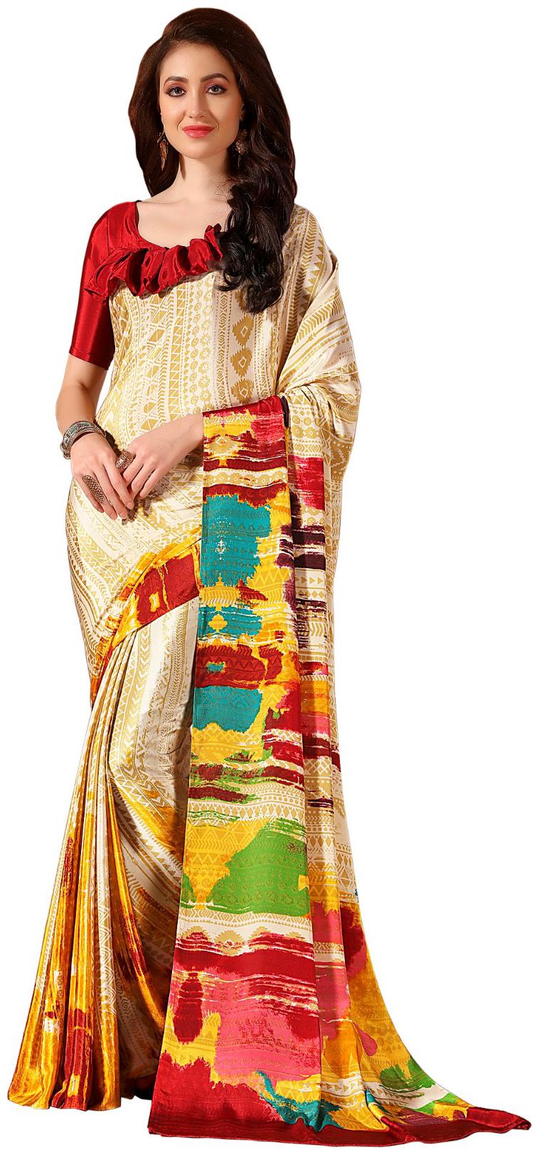 

Jaanvi Fashion Designer Crepe Silk Printed Saree