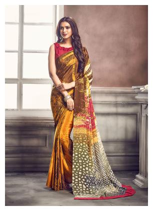

Jaanvi Fashion Designer Crepe Abstract Printed Saree