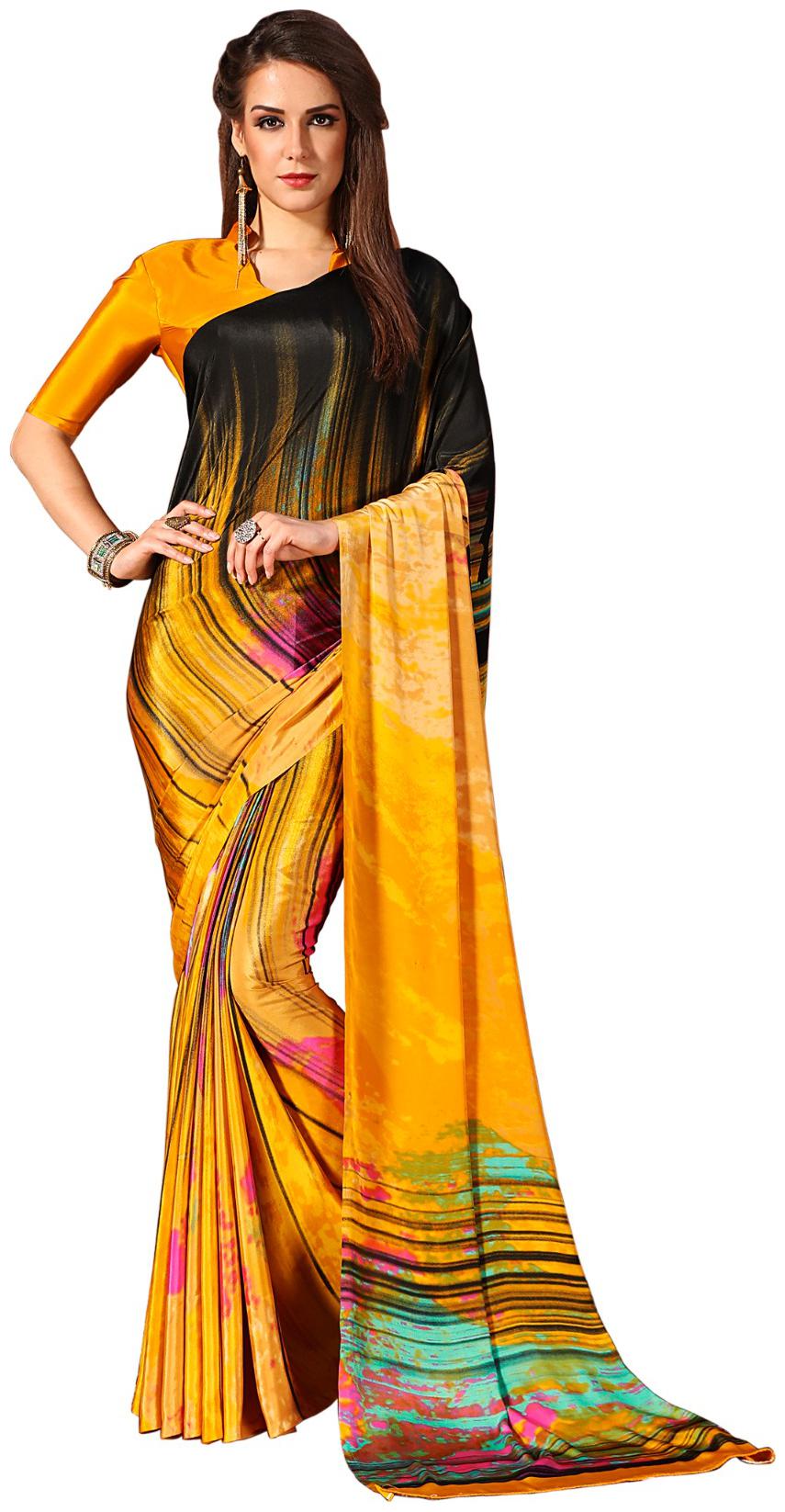 

Jaanvi Fashion Designer Crepe Silk Printed Saree