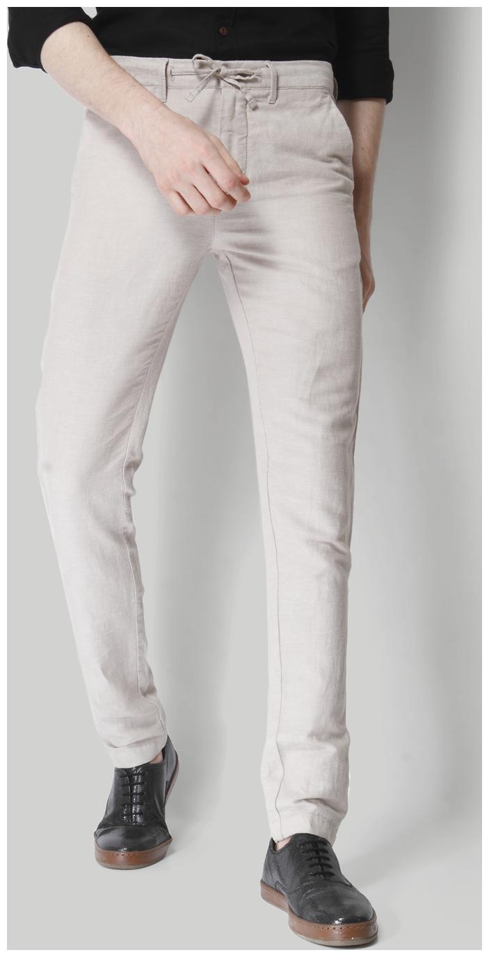 

Jack Jones Men Grey Solid Slim fit Wrinkle free Regular trousers