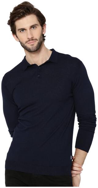 Jack & Jones Men's Blue Full Sleeves Casual T-Shirt