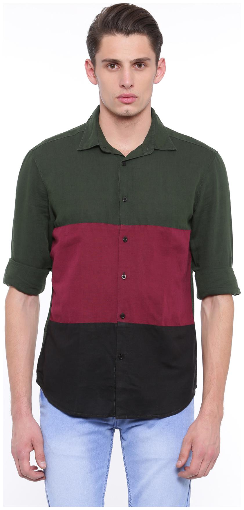 

Jackal Berry Men Green Solid Slim Fit Casual Shirt
