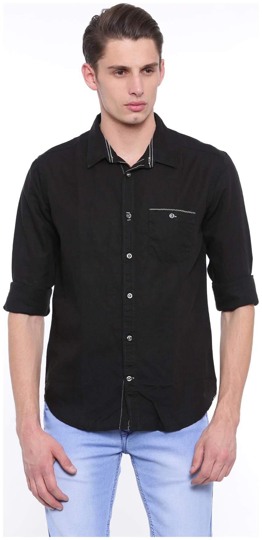 

Jackal Berry Men Black Solid Slim Fit Casual Shirt