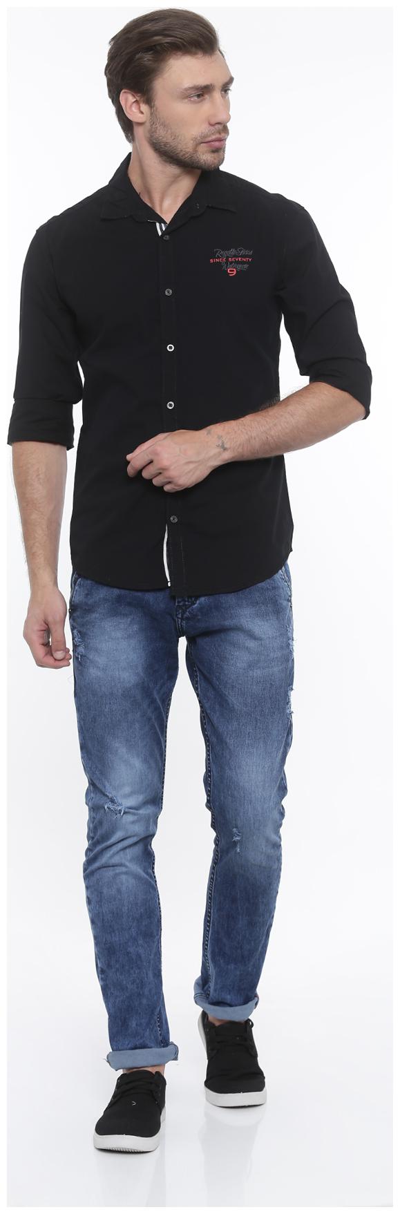 

Jackal Berry Men Black Solid Slim Fit Casual Shirt