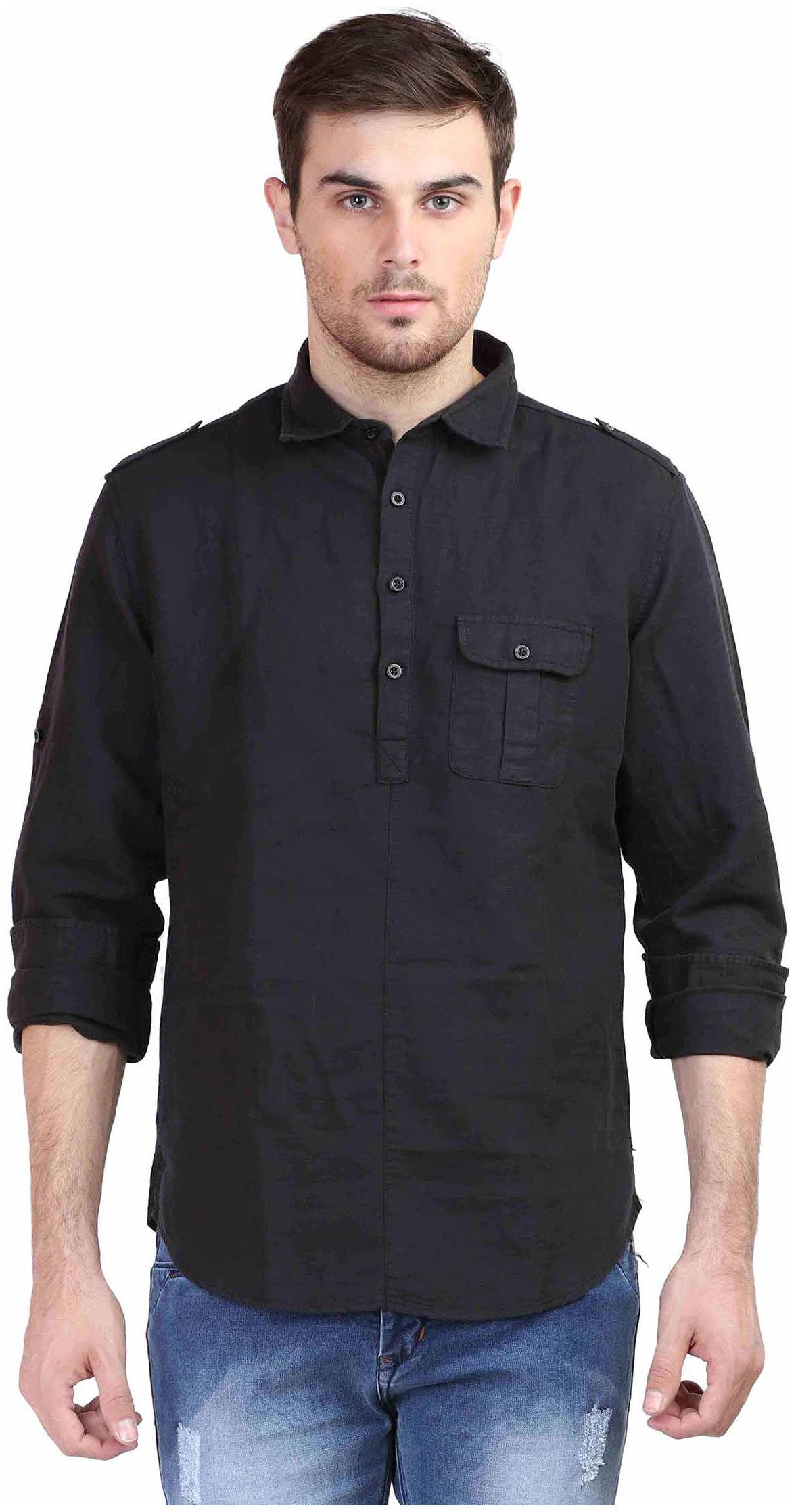 

Jackal Berry Men Black Solid Slim Fit Casual Shirt