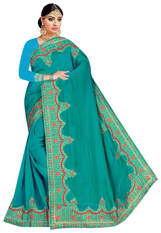 

Jaina Sarees Silk Embroidered Blue Saree