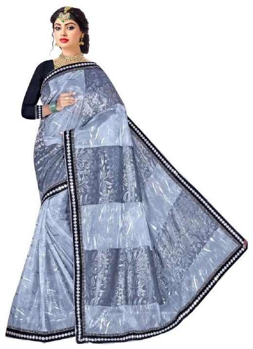 

Jaina Sarees Women Dupion Silk Floral Saree Grey