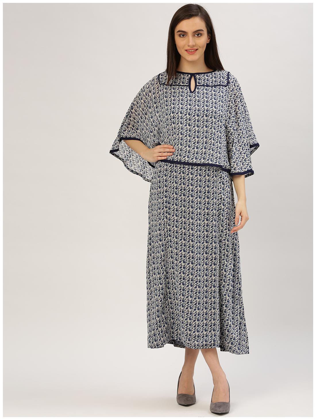 

Jaipur Kurti Women Blue Printed Straight Kurta