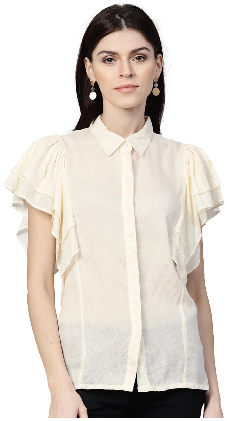 

Jaipur Kurti Women Solid Regular top - Cream