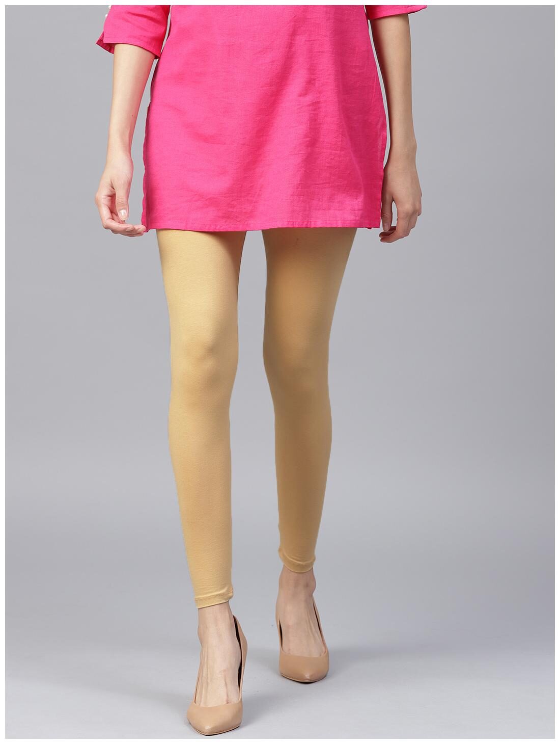 

Jaipur Kurti Women Beige Solid Cotton Lycra Leggings