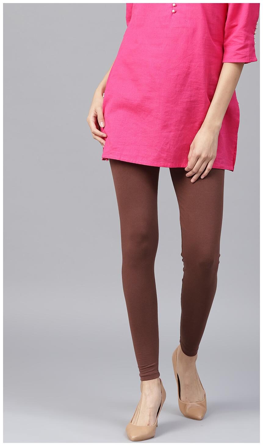 

Jaipur Kurti Women Brown Solid Cotton Lycra Leggings