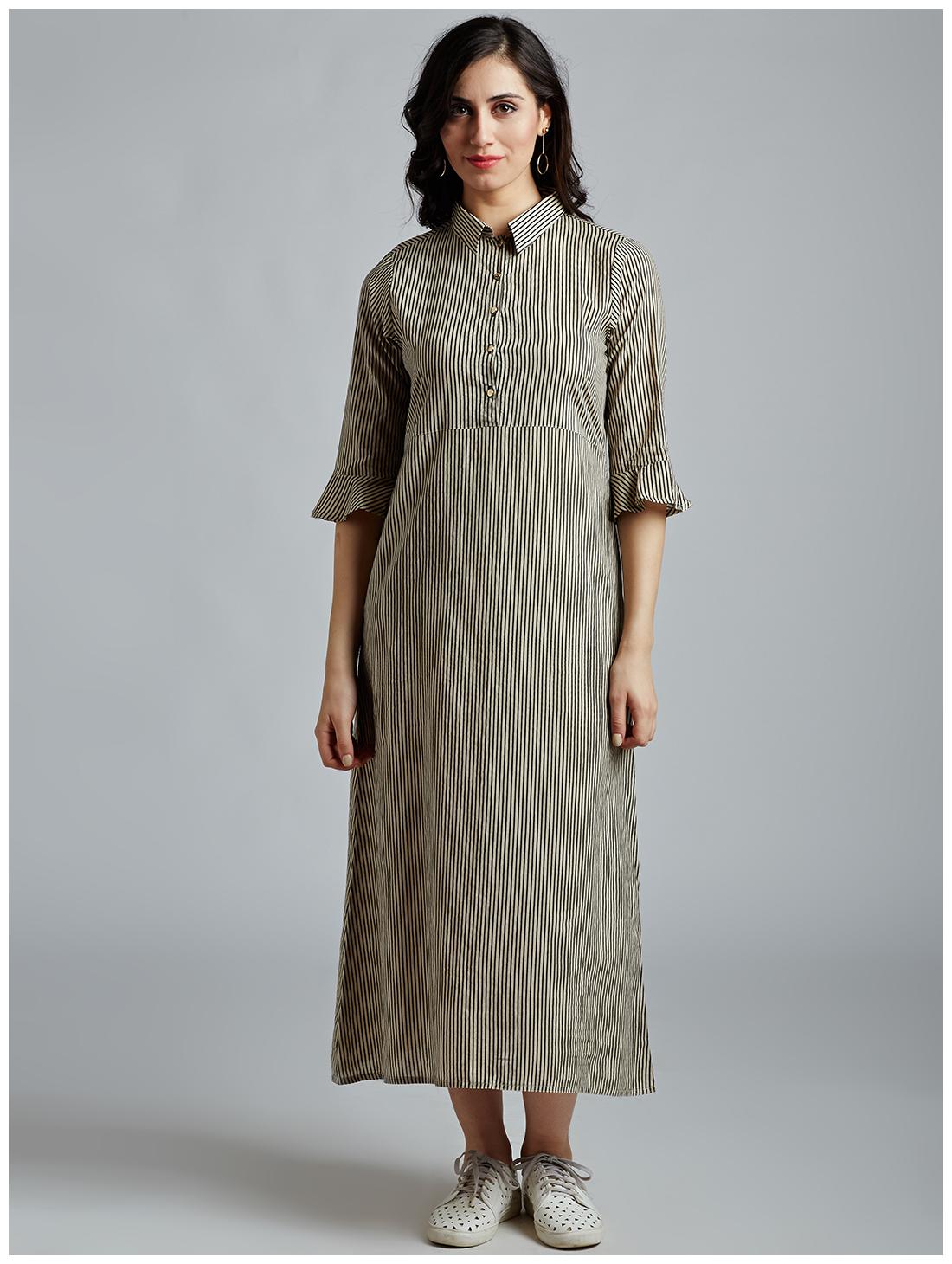 

Jaipur Kurti Women s Cotton Cream Stripes Kurtis