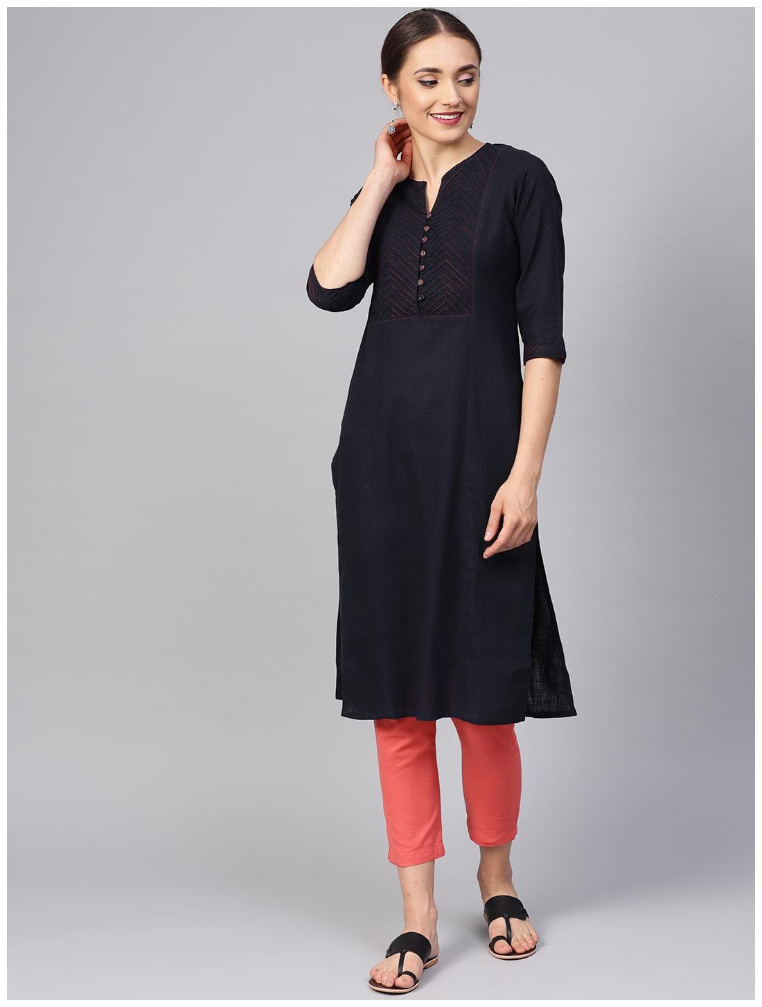 

Jaipur Kurti Women Blue Solid Straight Kurta