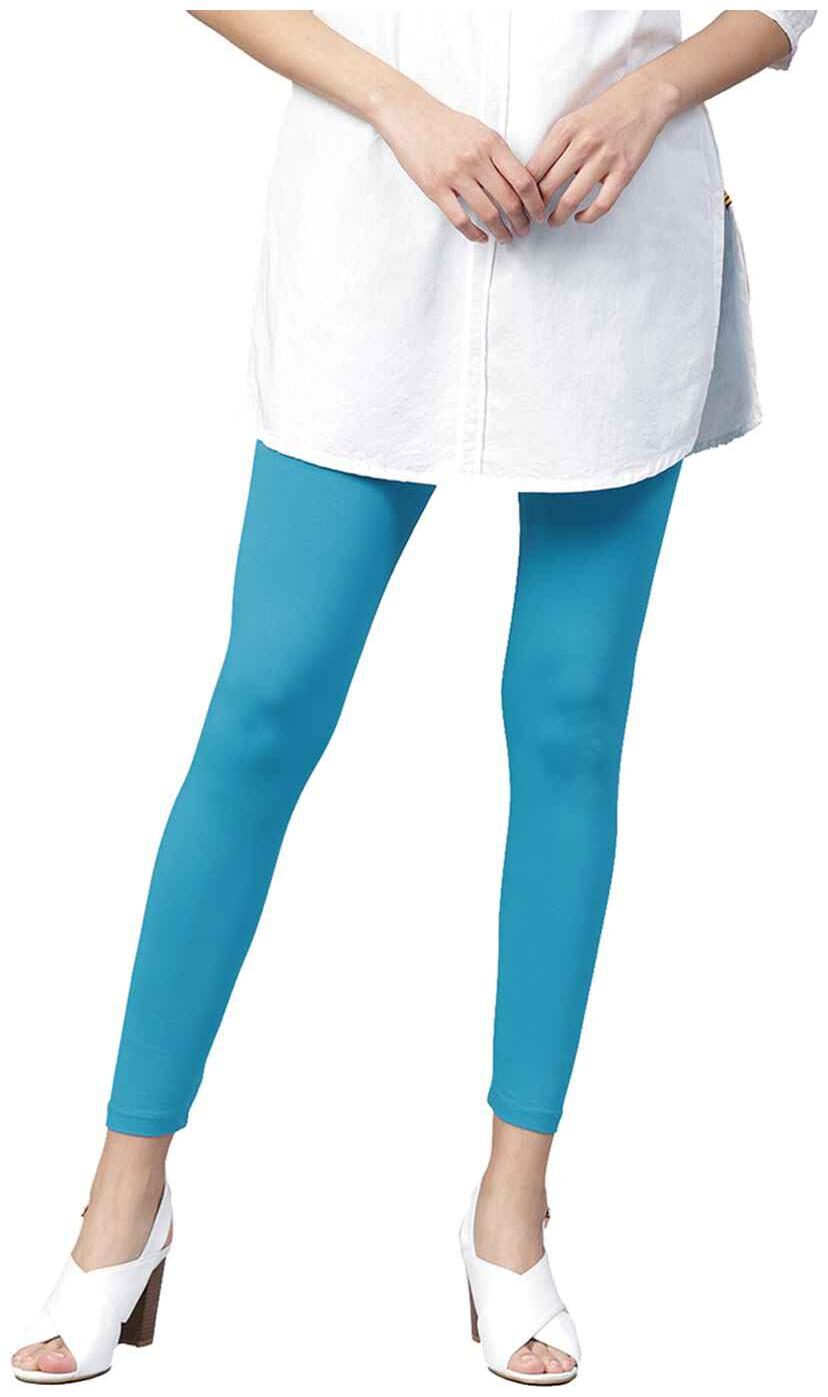 

Jaipur Kurti Women Turquoise Solid Cotton Lycra Leggings