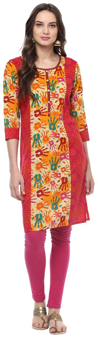 

Jaipur Kurti Women Multi Abstract Straight Kurta