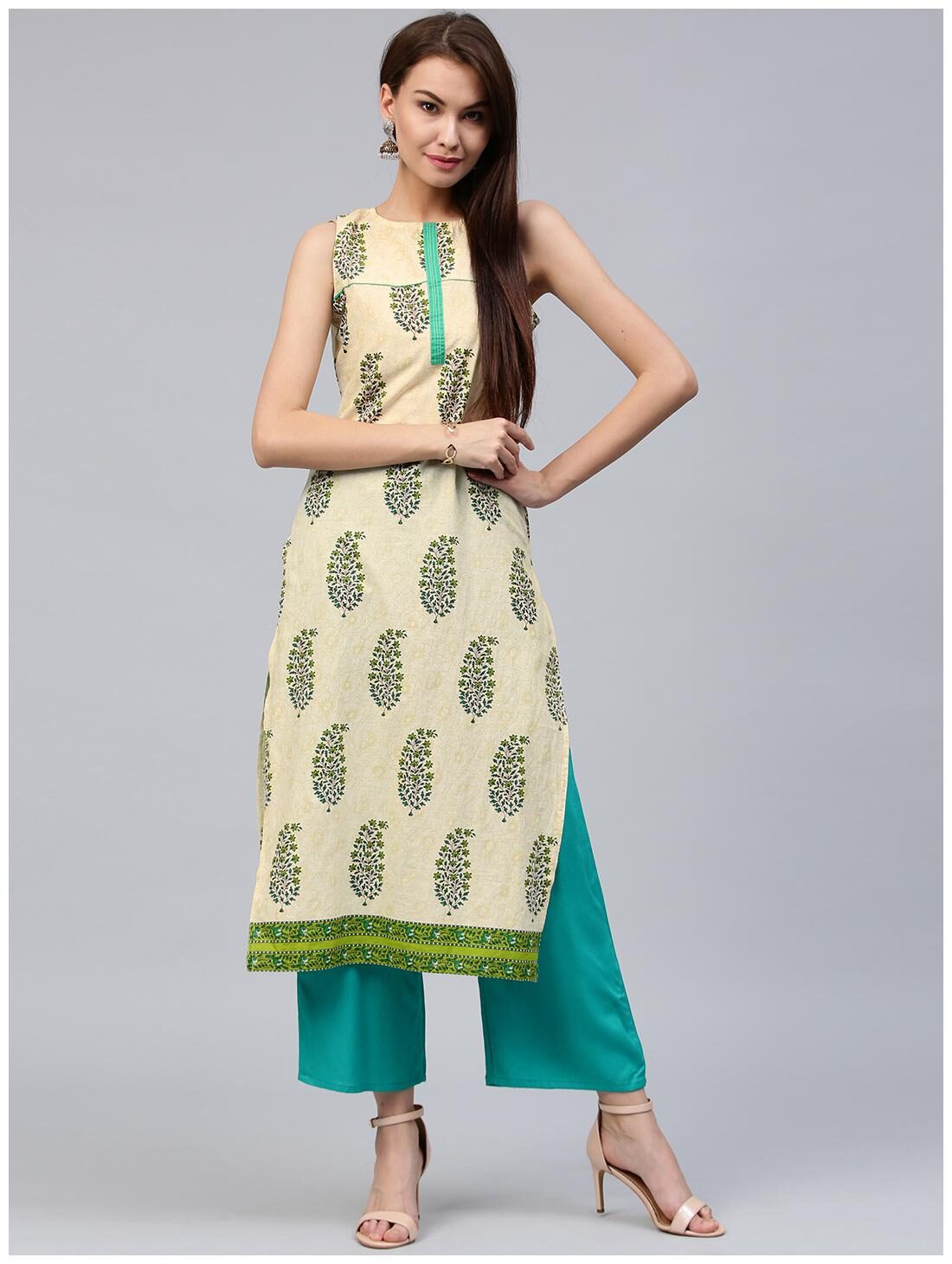 

Jaipur Kurti Women White Printed Straight Kurti